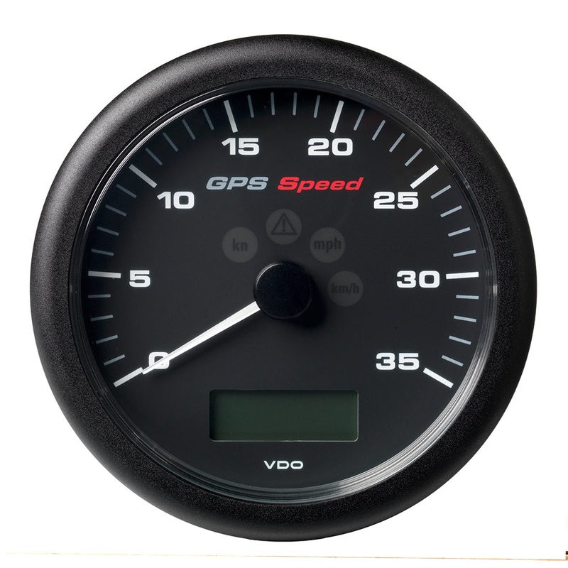 VDO Marine 4-1/4 (110MM) ViewLine GPS Speedometer 0-35 KNOTS/KMH/MPH – 8 to 16V Black Dial & Bezel – A2C59501782