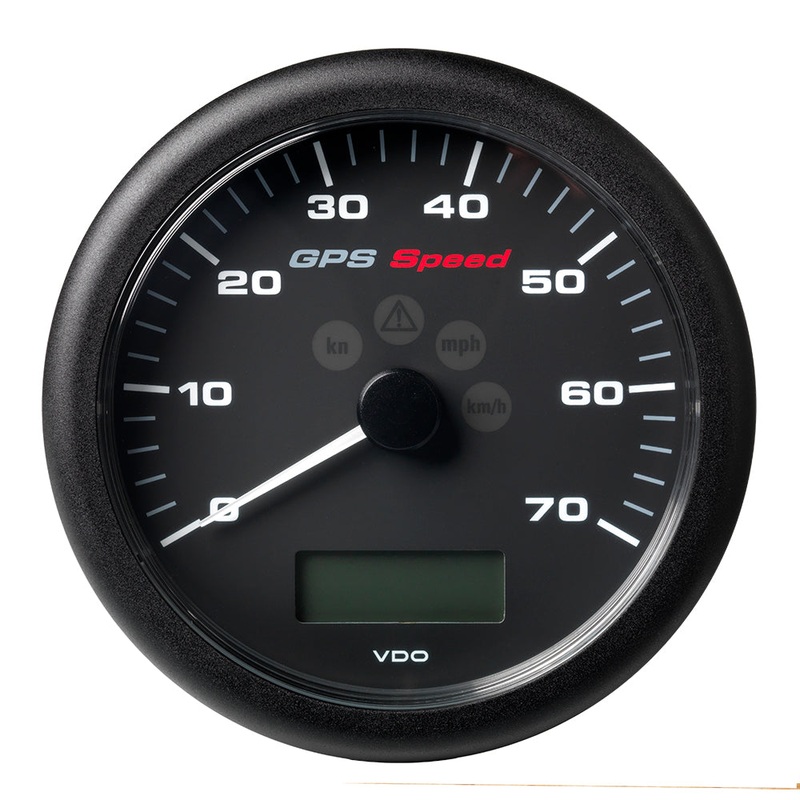 VDO Marine 4-1/4 (110MM) ViewLine GPS Speedometer 0-70 KNOTS/KMH/MPH – 8 to 16V Black Dial & Bezel – A2C59501781