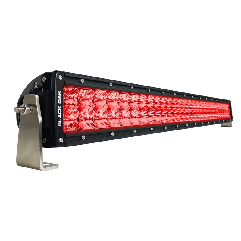 Black Oak Curved Double Row Combo Red Predator Hunting 30 Light Bar – Black – 30CR-D3OS