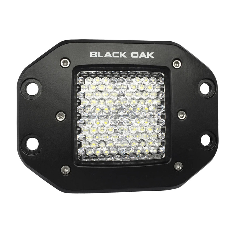 Black Oak Pro Series 2 Flush Mounted Diffused Light – Black – 2D-FPOD10CR