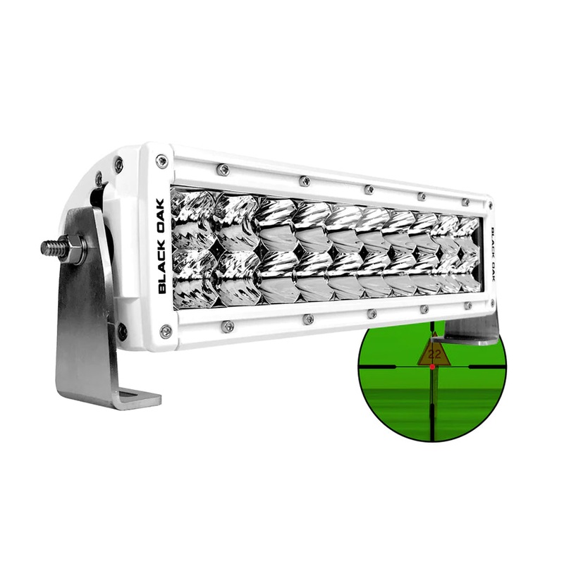 Black Oak Pro Series Double Row Combo Infrared 10 850nm Light Bar – White – 10MIR-850