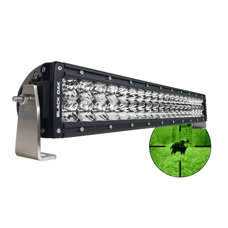 Black Oak Pro Series Double Row Combo Infrared 20 850nm Light Bar – Black – 20IR-850