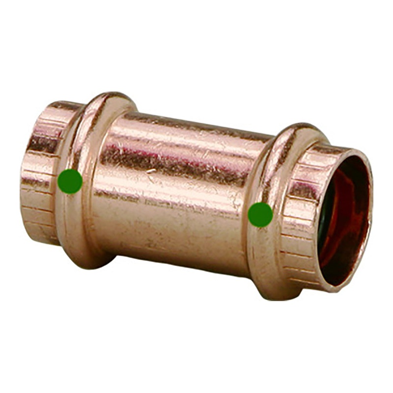 Viega ProPress 1/2 Copper Coupling without Stop – Double Press Connection – Smart Connect Technology – 78172