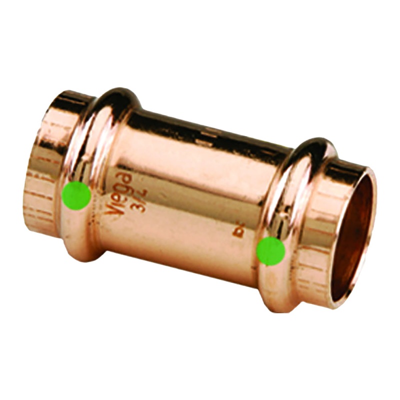 Viega ProPress 2 Copper Coupling with Stop – Double Press Connection – Smart Connect Technology – 78072
