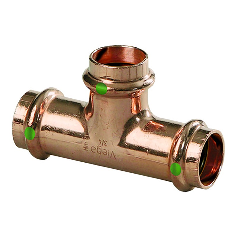 Viega ProPress 2 Copper Tee – Triple Press Connection – Smart Connect Technology – 77477