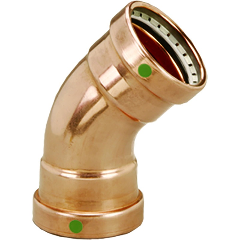 Viega ProPress XL 2-1/2 – 45 Degree Copper Elbow – Double Press Connection – Smart Connect Technology – 20653