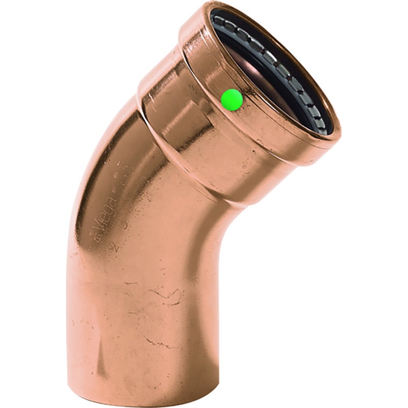 Viega ProPress XL – 2-1/2 – 45 Degree Copper Elbow – Street/Press Connection – Smart Connect Technology – 20668
