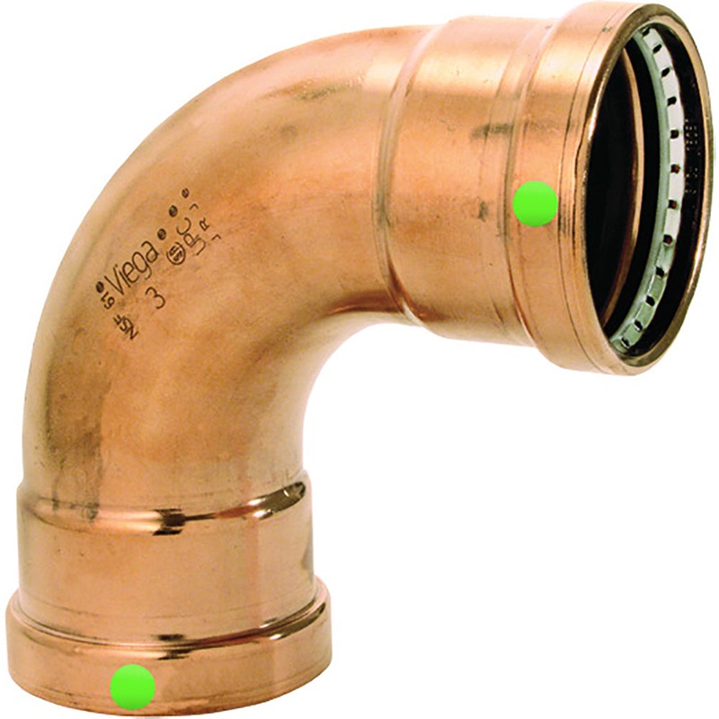 Viega ProPress XL 2-1/2 – 90 Degree Copper Elbow – Double Press Connection – Smart Connect Technology – 20623