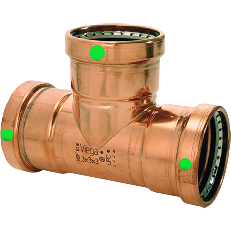 Viega ProPress XL 2-1/2 Copper Tee – Triple Press Connection – Smart Connect Technology – 20683
