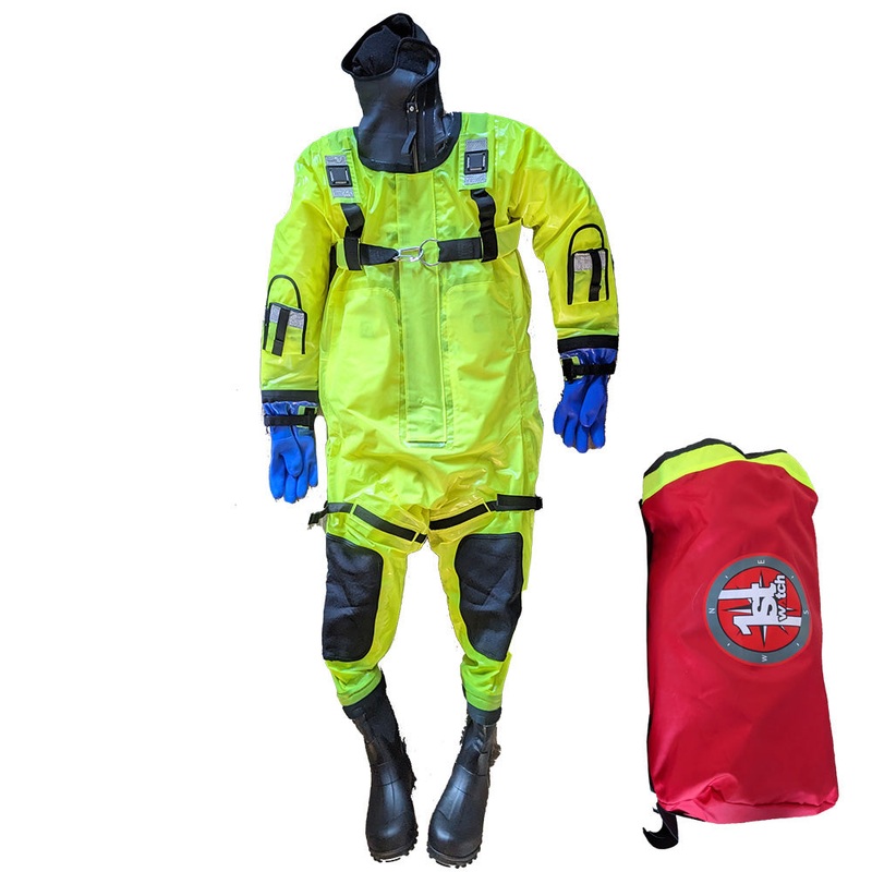 First Watch RS-1008 Ice Rescue Suit Hi-Vis Yellow – Jumbo (Built to Fit Over 6′) – RS-1008-HV-U