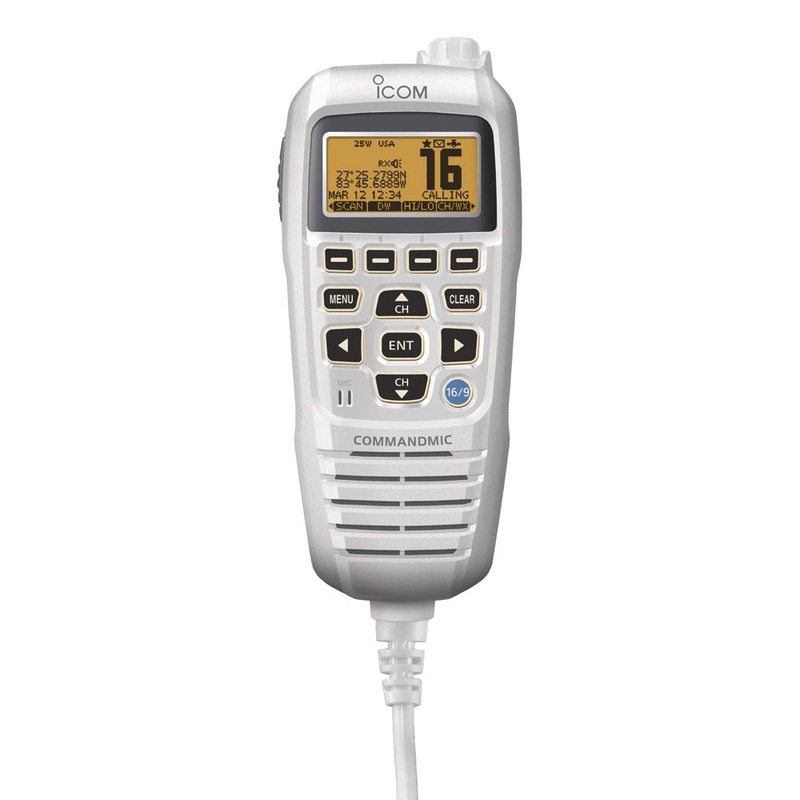 Icom HM195 CommandMic IV w/Yellow BlackLit LCD – Super White – HM195SW 42 EXP