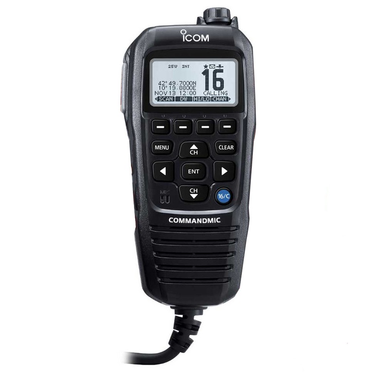 Icom HM195 CommandMic IV with White BlackLit LCD – Black – HM195GB 61 EXP