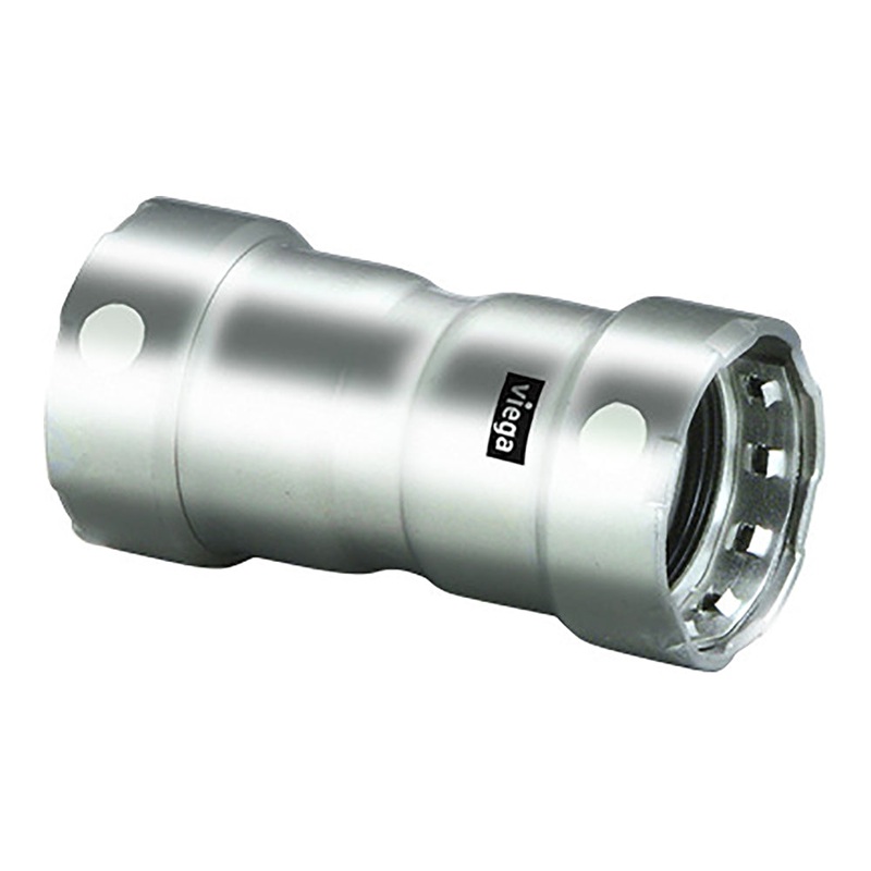 Viega MegaPress 1/2 Stainless Steel 304 Coupling w/Stop – Double Press Connection – Smart Connect Technology – 95285