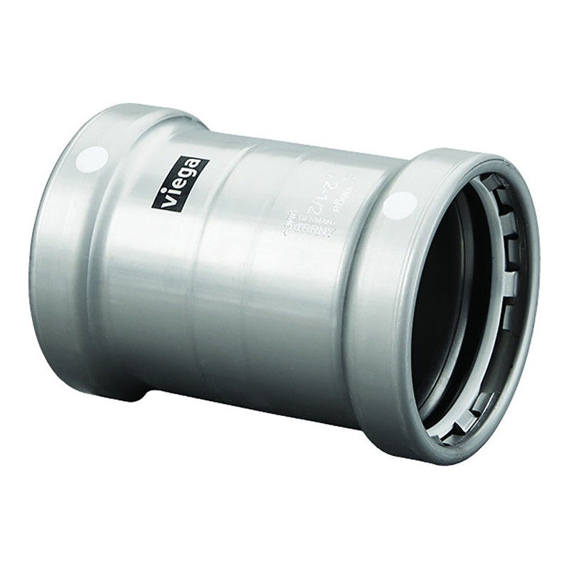 Viega MegaPress XL 2-1/2 Carbon Steel Coupling w/o Stop w/FMK – Double Press Connection – Smart Connect Technology – 26685