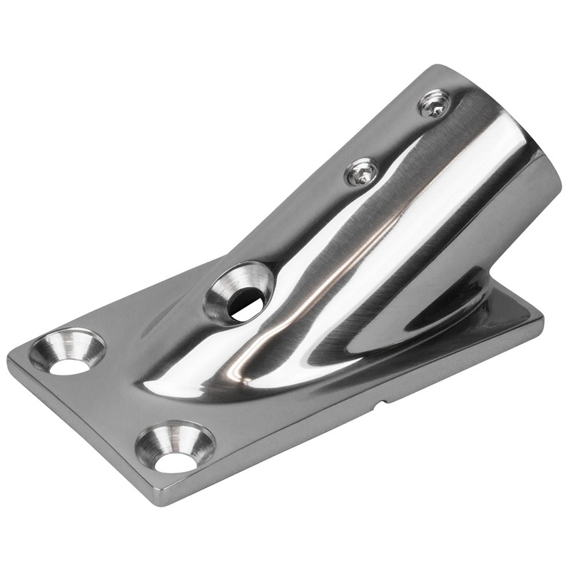 Sea-Dog Rail Base Fitting Rectangular Base 30 316 Stainless Steel – 1-7/8 x 3-3/16 – 1 OD – 281301-1