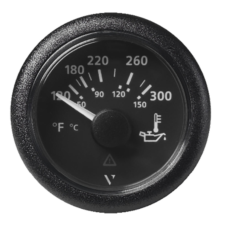VDO Marine 2-1/16 (52mm) ViewLine Temperature Gauge 120-300F – 8-32V – Black Dial & Bezel – A2C59514165