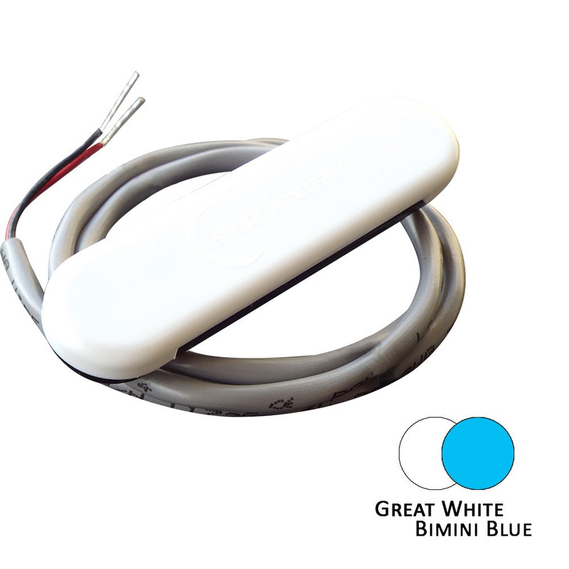 Shadow-Caster Dual Color Courtesy Light w/2′ Lead Wire – White Abs Cover – Great White/Bimini Blue – SCM-CL-BB/GW