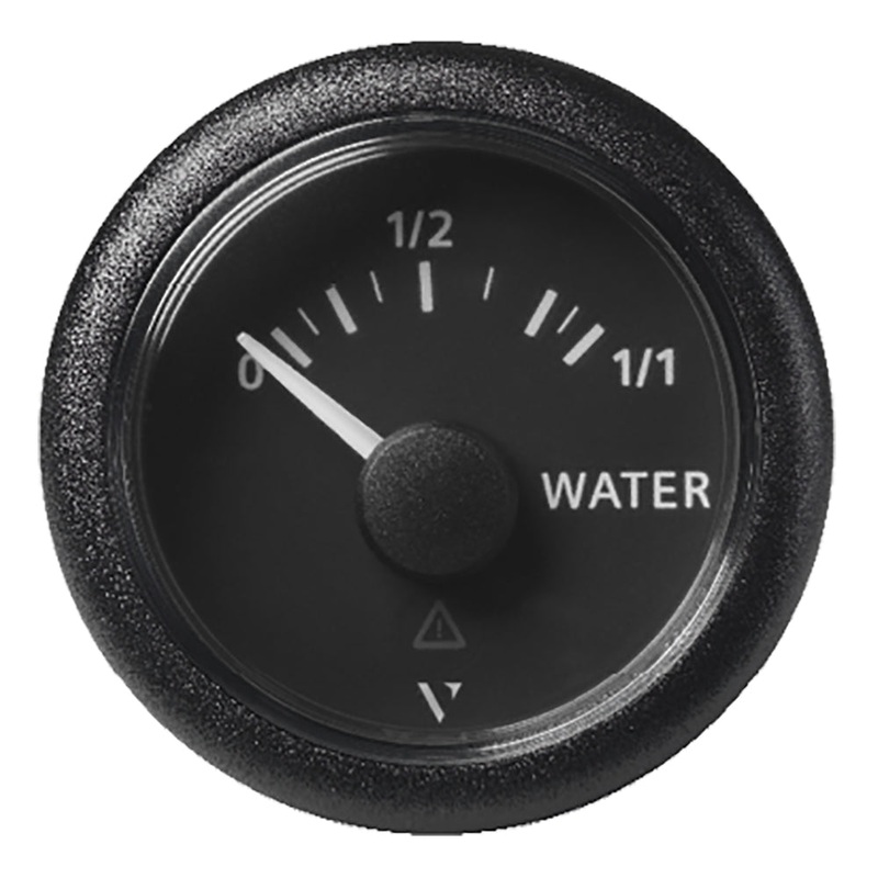 VDO Marine 2-1/16 (52mm) ViewLine Fresh Water Resistive 0-1/1 – 8-32V – 3-180 OHM – Black Dial & Round Bezel – A2C59514097