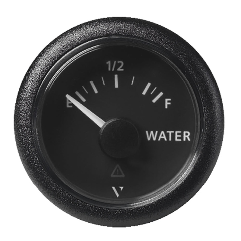 VDO Marine 2-1/16 (52mm) ViewLine Fresh Water Resistive 0-1/1 – 8-32V – 3-180 OHM – Black Dial & Round Bezel – A2C59514099