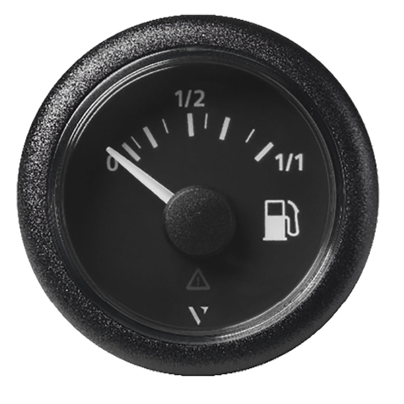VDO Marine 2-1/16 (52mm) ViewLine Fuel Level Gauge 0-1/1 – 8-32V – 3-180 OHM – Black Dial & Round Bezel – A2C59514082