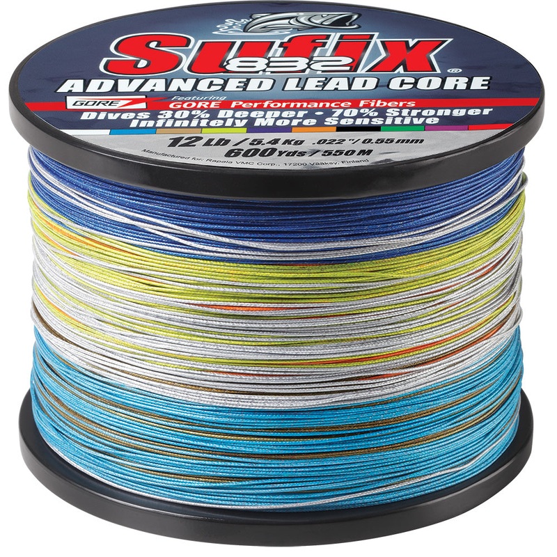Sufix 832 Advanced Lead Core – 12lb – 10-Color Metered – 600 yds – 658-312MC