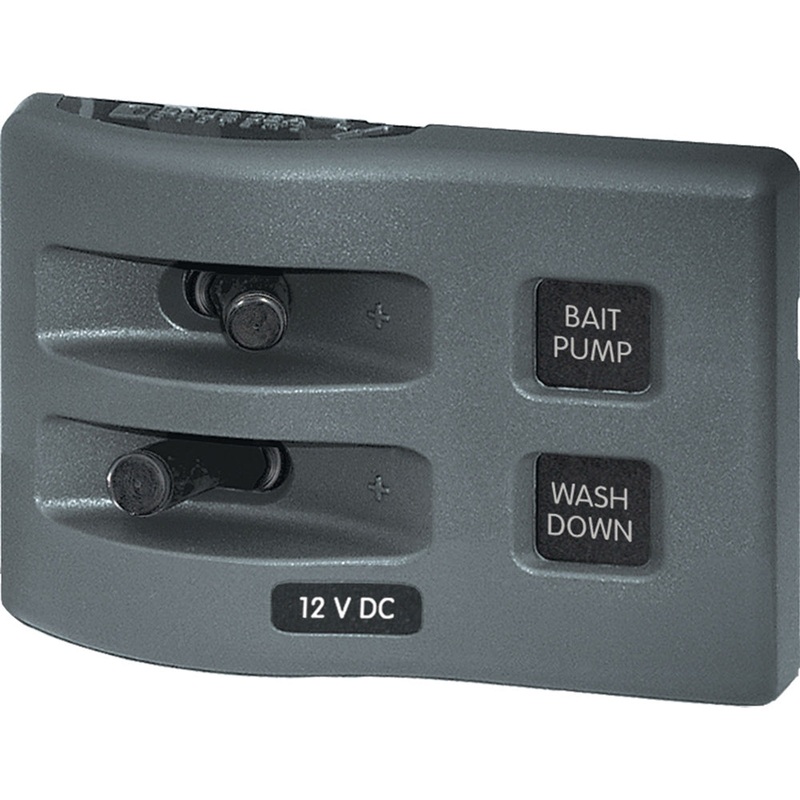 Blue Sea 4303 WeatherDeck 12V DC Waterproof Switch Panel – 2 Position – 4303