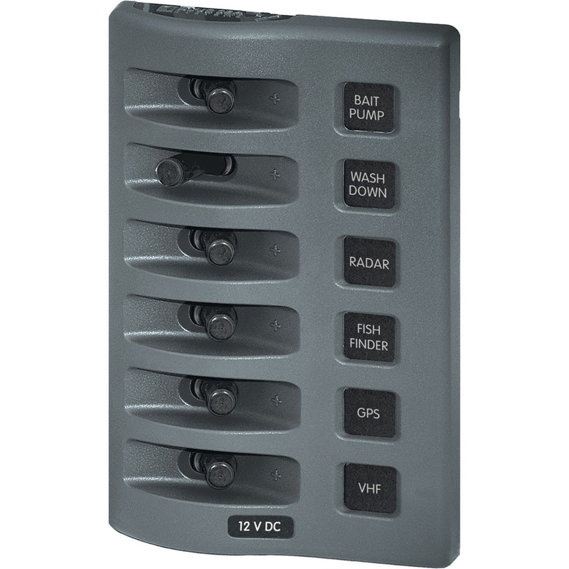 Blue Sea 4307 WeatherDeck 12V DC Waterproof Switch Panel – 6 Position – 4307