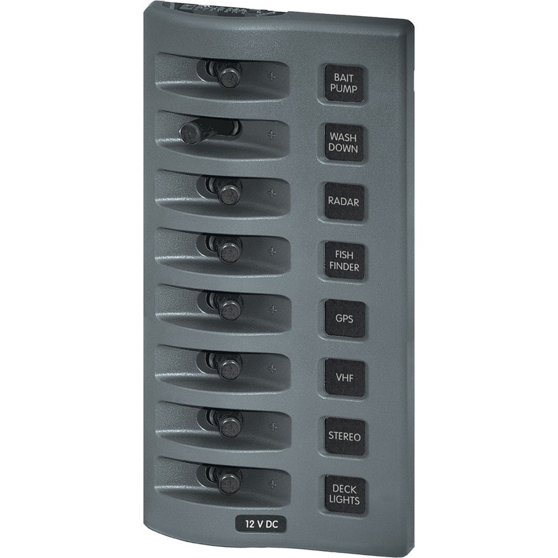 Blue Sea 4309 WeatherDeck 12V DC Waterproof Switch Panel – 8 Position – 4309