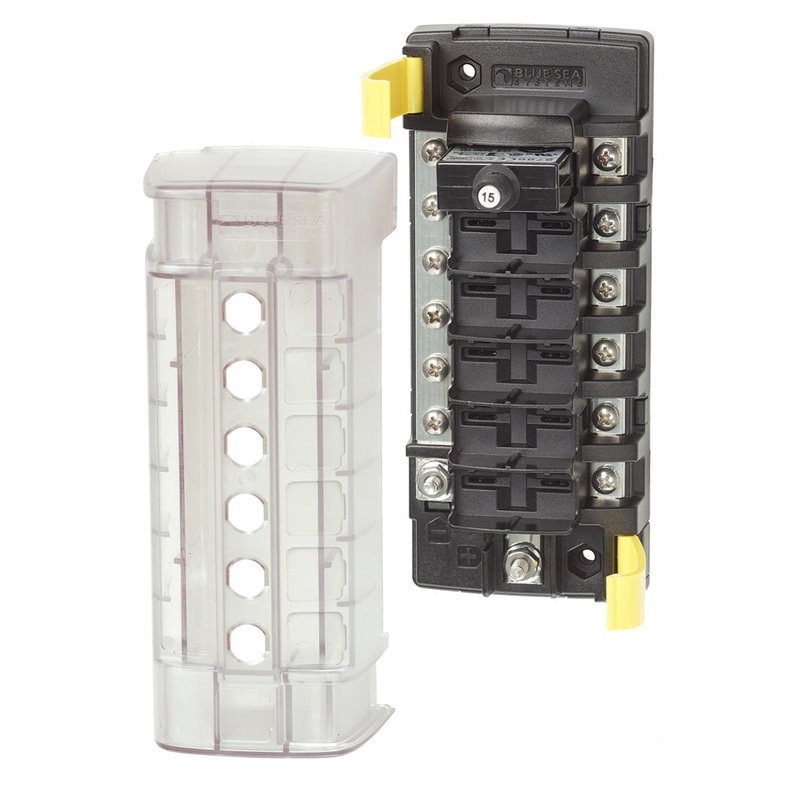 Blue Sea 5052 ST CLB Circuit Breaker Block – 6 Position w/Negative Bus – 5052