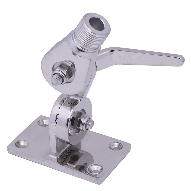Whitecap Heavy-Duty Ratchet Antenna Mount – 316 Stainless Steel – S-1802BC