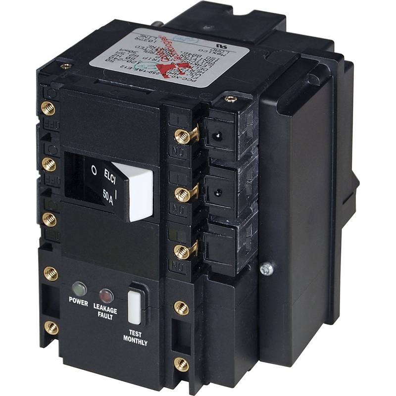 Blue Sea C-Series ELCI Main Circuit Breaker – 120/240V AC 50A – 3104