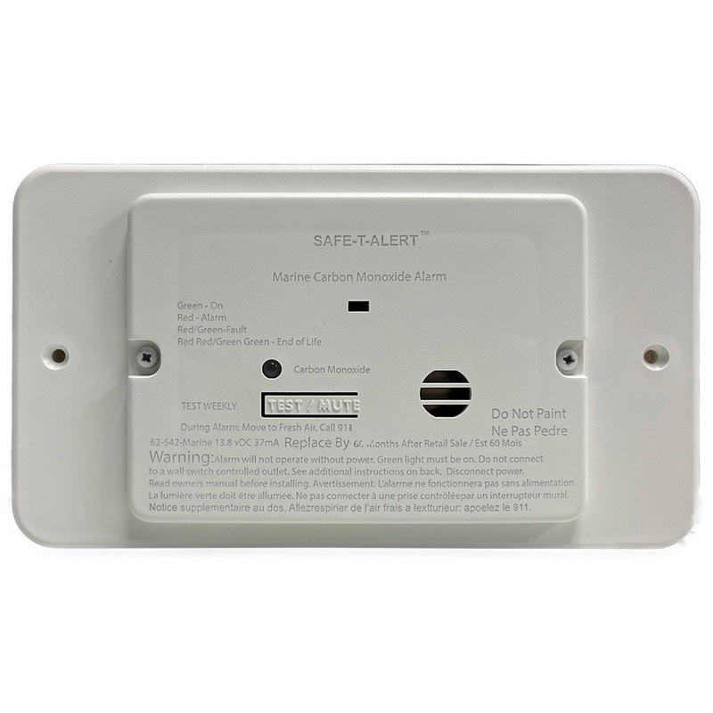 Safe-T-Alert 62 Series Marine Carbon Monoxide – Flush Mount – White – 12V w/Trim Ring – 62-542-TR-WT-M