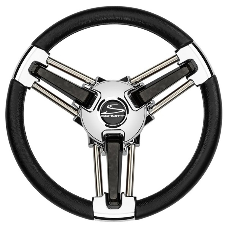 Schmitt & Ongaro Burano Wheel 14 3/4 Tapered Shaft Black Polyurethane w/Stainless Spoke Includes Center Cap/Nut – PU1051B1-04R