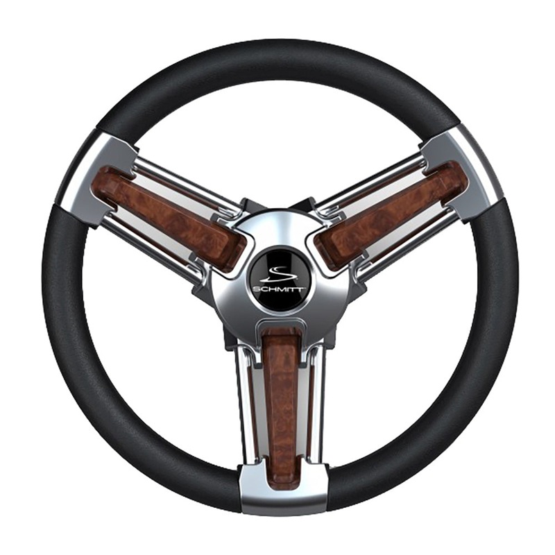Schmitt & Ongaro Burano Wheel 14 3/4 Tapered Shaft Burl Polyurethane w/Stainless Spoke Includes Center Cap/Nut – PU105111-04R