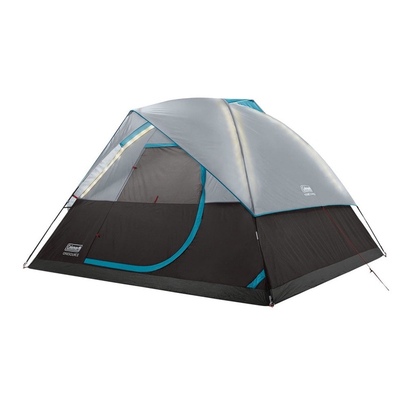 Coleman OneSource Rechargeable 4-Person Camping Dome Tent with Airflow System & LED Lighting – 2000035457