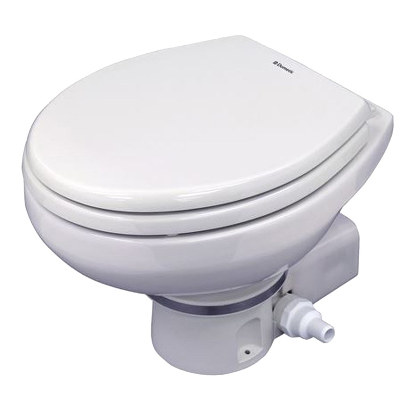 Dometic MasterFlush 7160 White Electric Macerating Toilet – 12V w/Orbit Base & Raw Water Flush