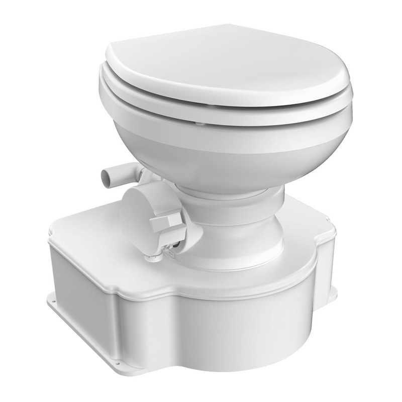 Dometic White M65 Marine Gravity Toilet – Elongated Seat Size w/Foot Pedal