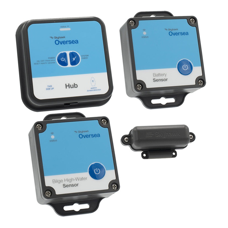 Skyhawk Oversea Starter Kit Hub – 1 Oversea Hub, 1 Battery Sensor, 1 Bilge High-Water Sensor & 1 Entry Sensor – OSKITSTARTER1