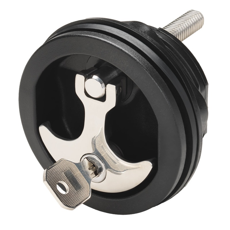 Whitecap Compression Handle – Nylon Black/SS – Locking – 6228BC