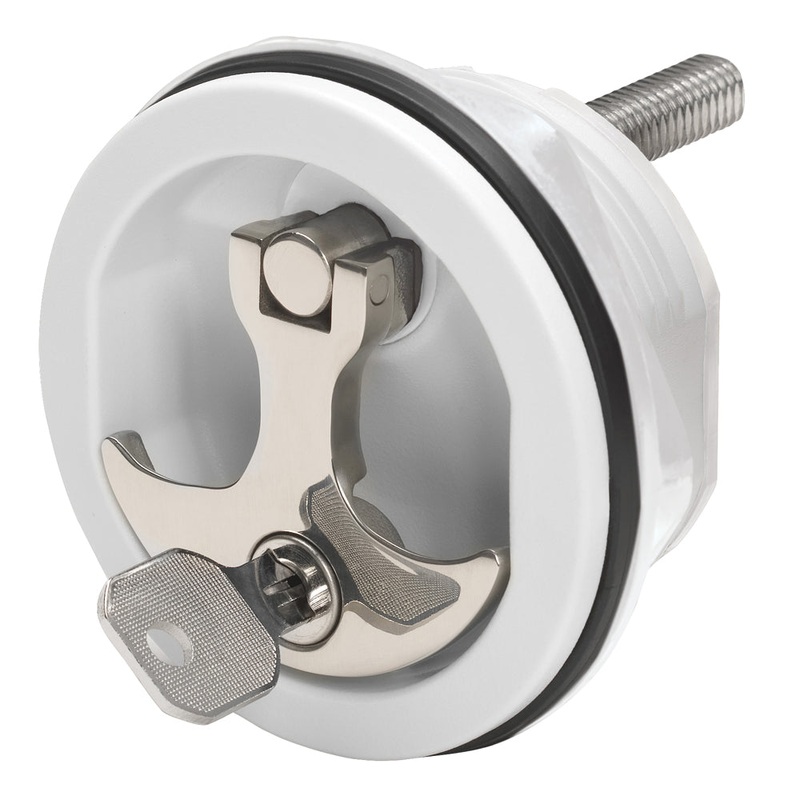 Whitecap Compression Handle – Nylon White/Stainless Steel – Locking – 6228WC