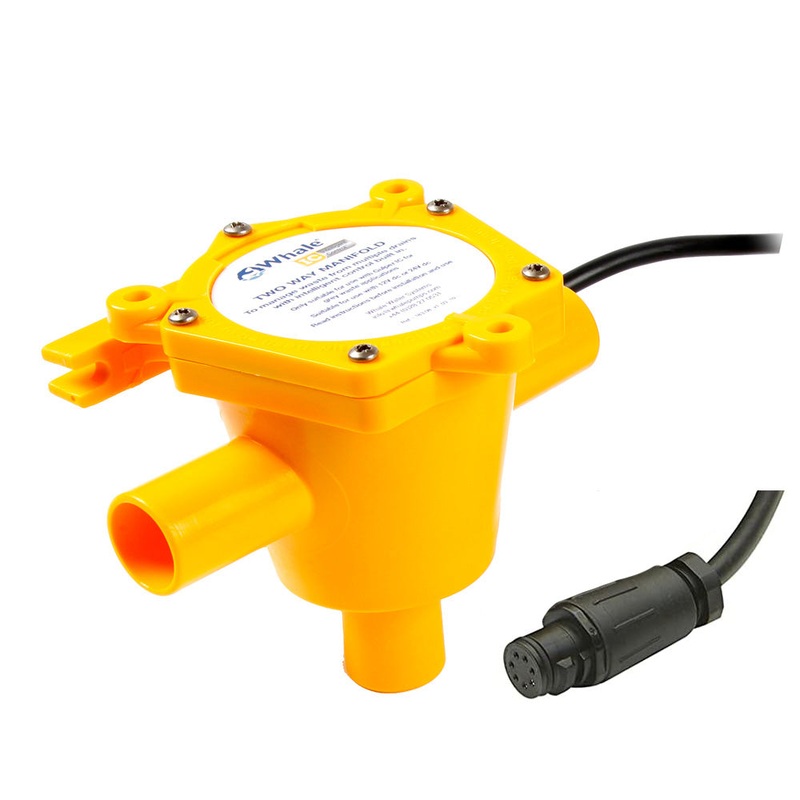 Whale 2-Way Waste Manifold – 12′ Cable – 3/4 Ports – WM1984B