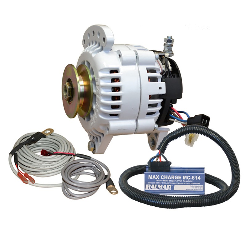 Balmar Alternator 100 AMP Kit 12V 3.15 Dual Foot Saddle Single Vee Pulley Regulator & Temp Sensor – 60-YP-MC-100-SV