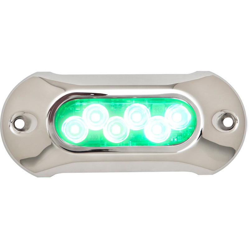 Attwood Light Armor Underwater LED Light – 6 LEDs – Green – 65UW06G-7