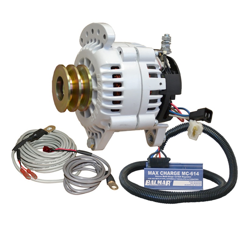 Balmar Alternator 100 AMP Kit 12V 3.15 Dual Foot Saddle Dual Pulley Regulator & Temp Sensor – 60-YP-MC-100-DV