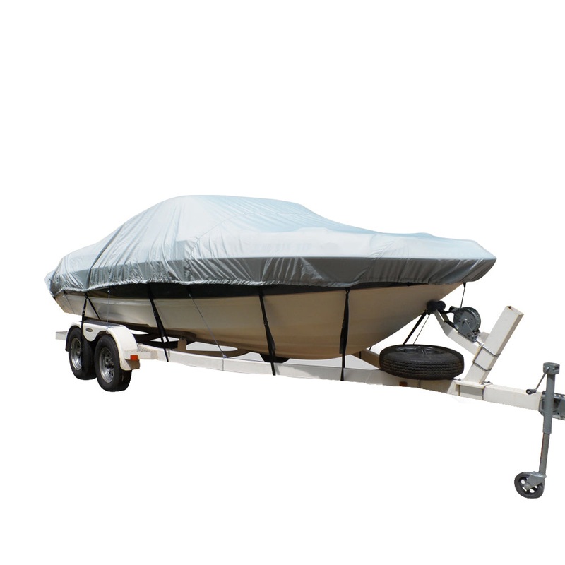 Carver Flex-Fit  PRO Polyester Size 9 Boat Cover for Pontoon Boats – Grey – 79009