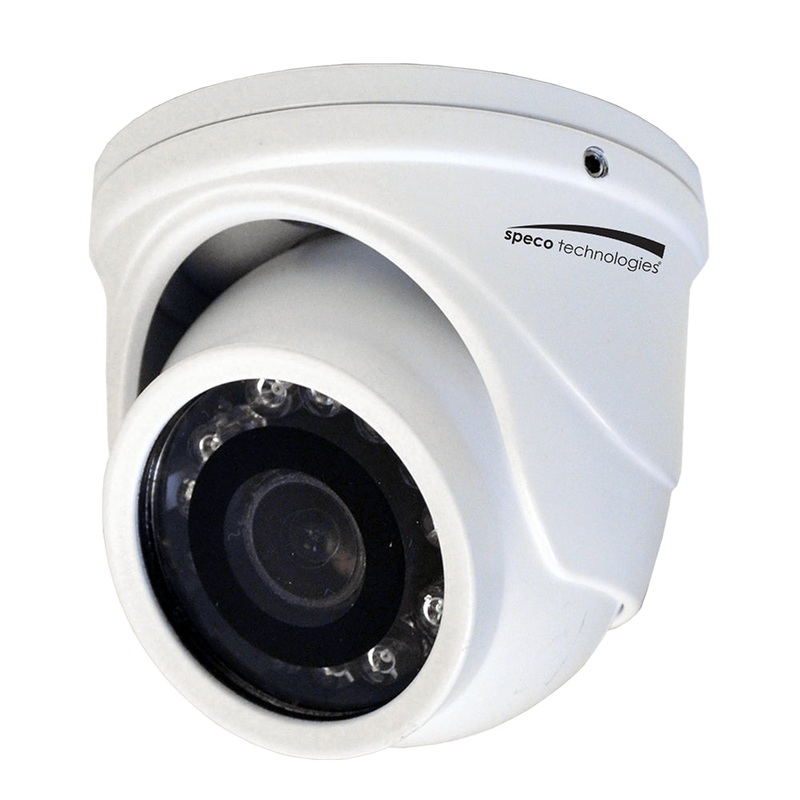 Speco 4MP HD-TVI Mini Turret Camera 2.9mm Lens – White Housing – HT471TW