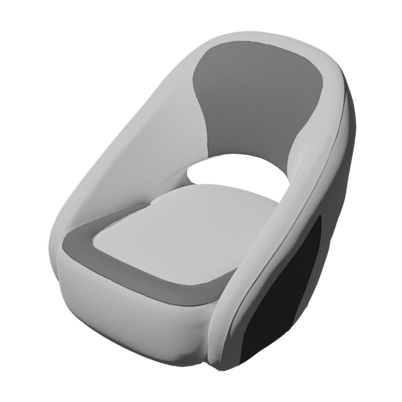 TACO Caladesi Smooth Bucket Seat – White/Grey – BA225WHT-GRY