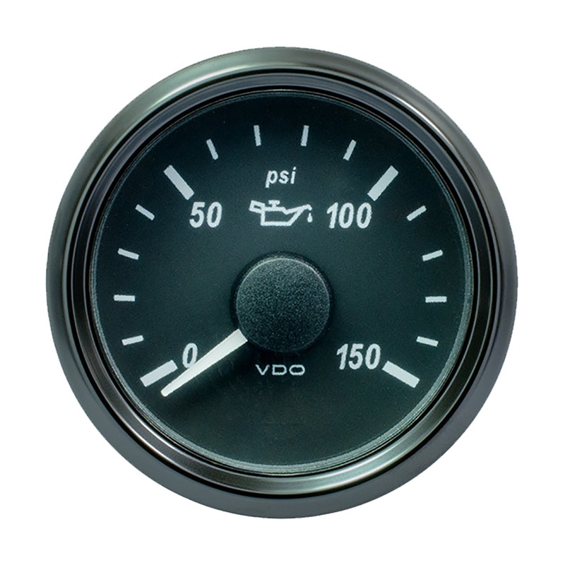 VDO SingleViu 52mm (2-1/16) Oil Pressure Gauge – 150 PSI – 0-180 Ohm – A2C3833300030
