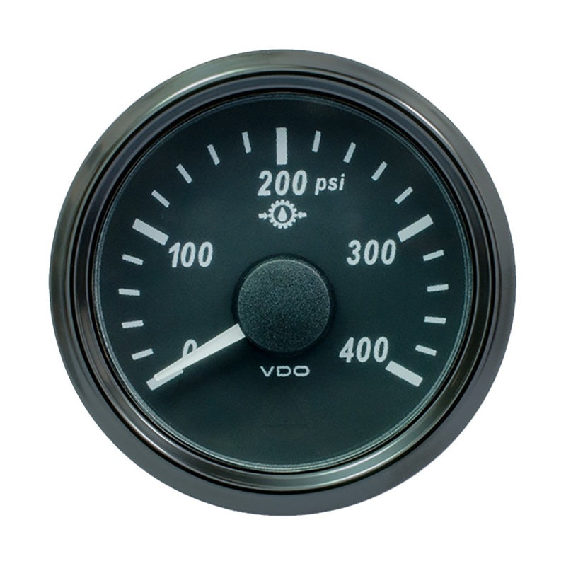 VDO SingleViu 52mm (2-1/16) Oil Pressure Gauge – 400 PSI – 0-180 Ohm – A2C3833500030