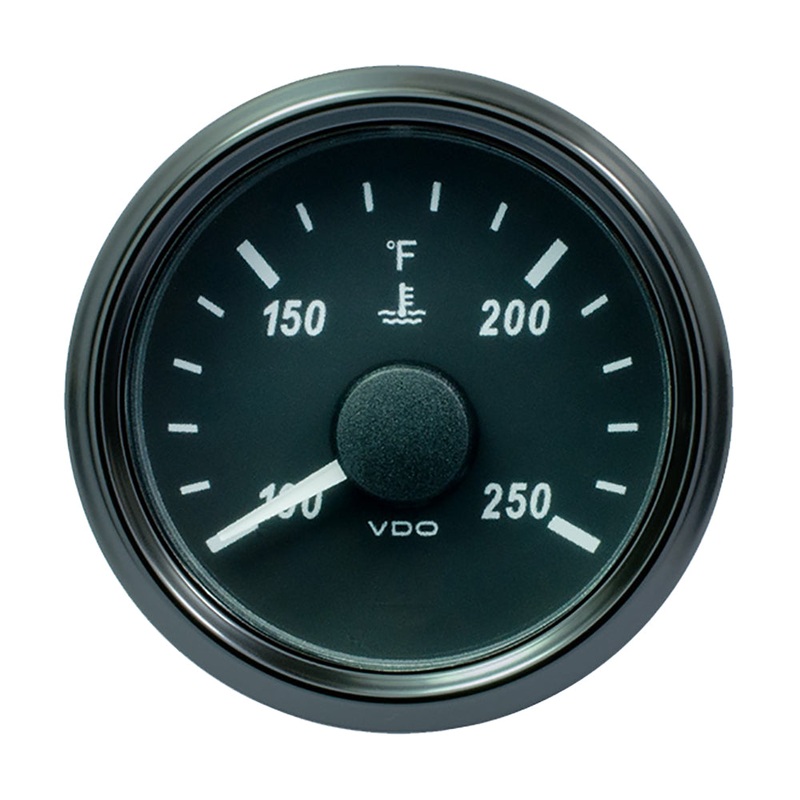 VDO SingleViu 52mm (2-1/16) Water Temperature Gauge – 250 DegreeF – 450-30 Ohm – A2C3833340030